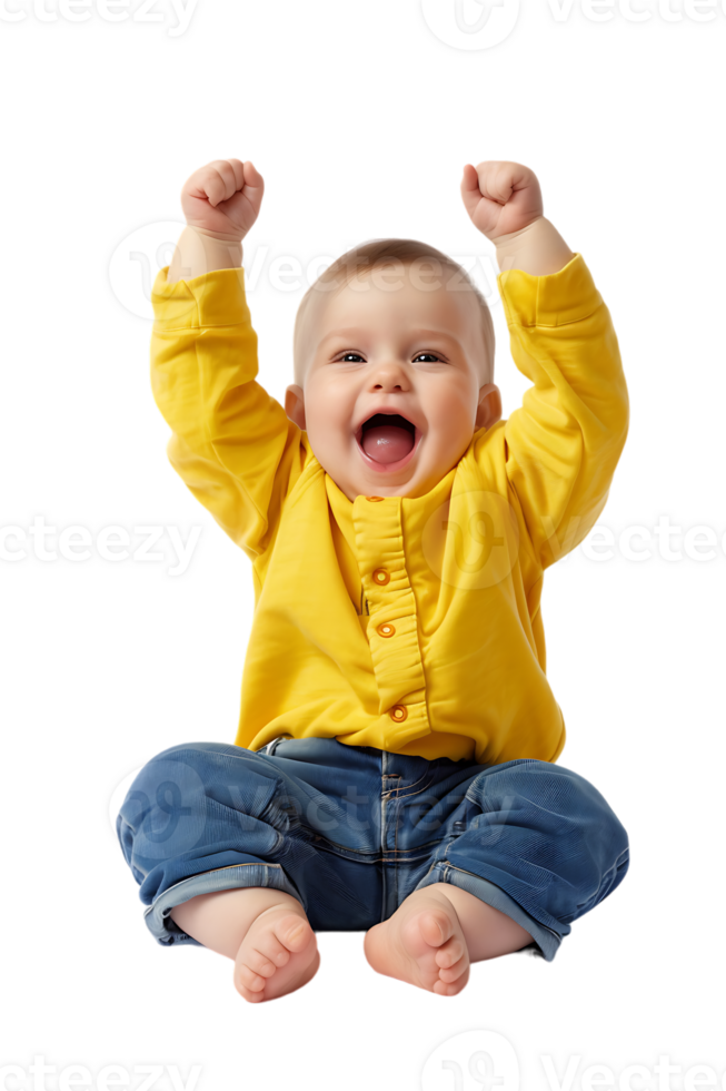 Happy baby, isolated against a transparent background png