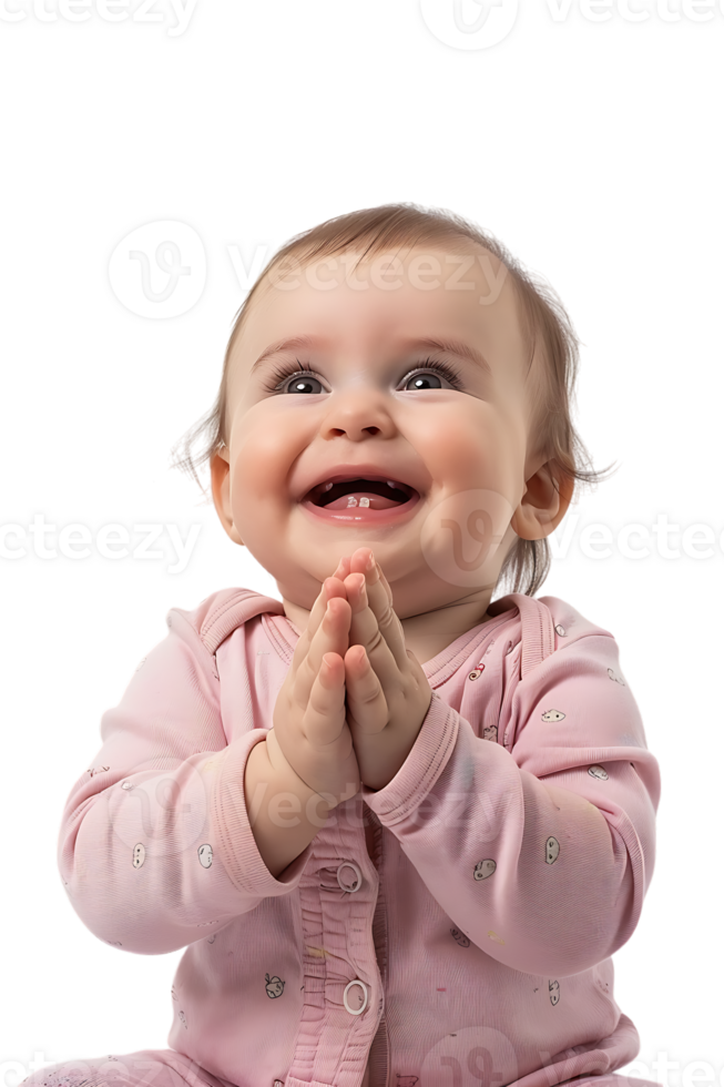 Happy baby, isolated against a transparent background png