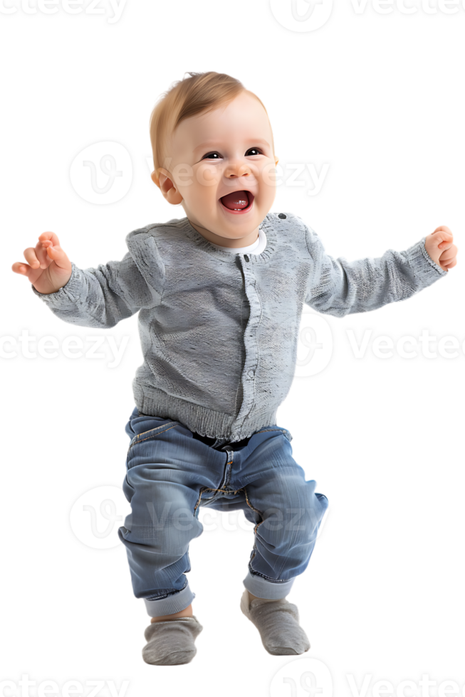 Happy baby, isolated against a transparent background png
