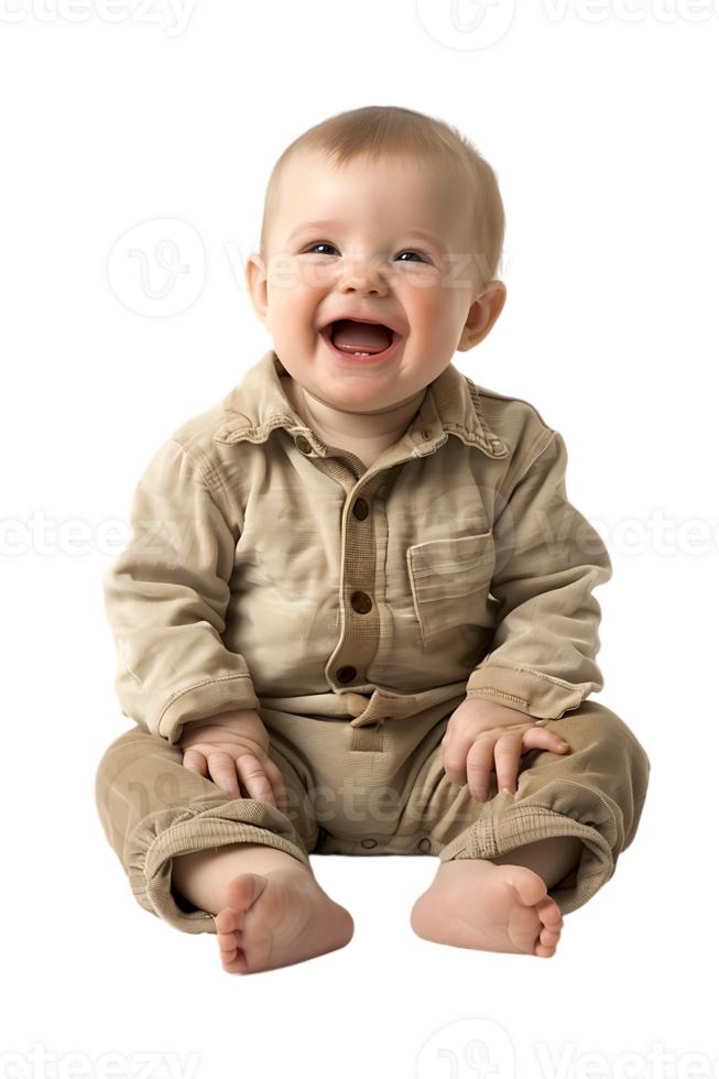 Happy baby, isolated against a transparent background png