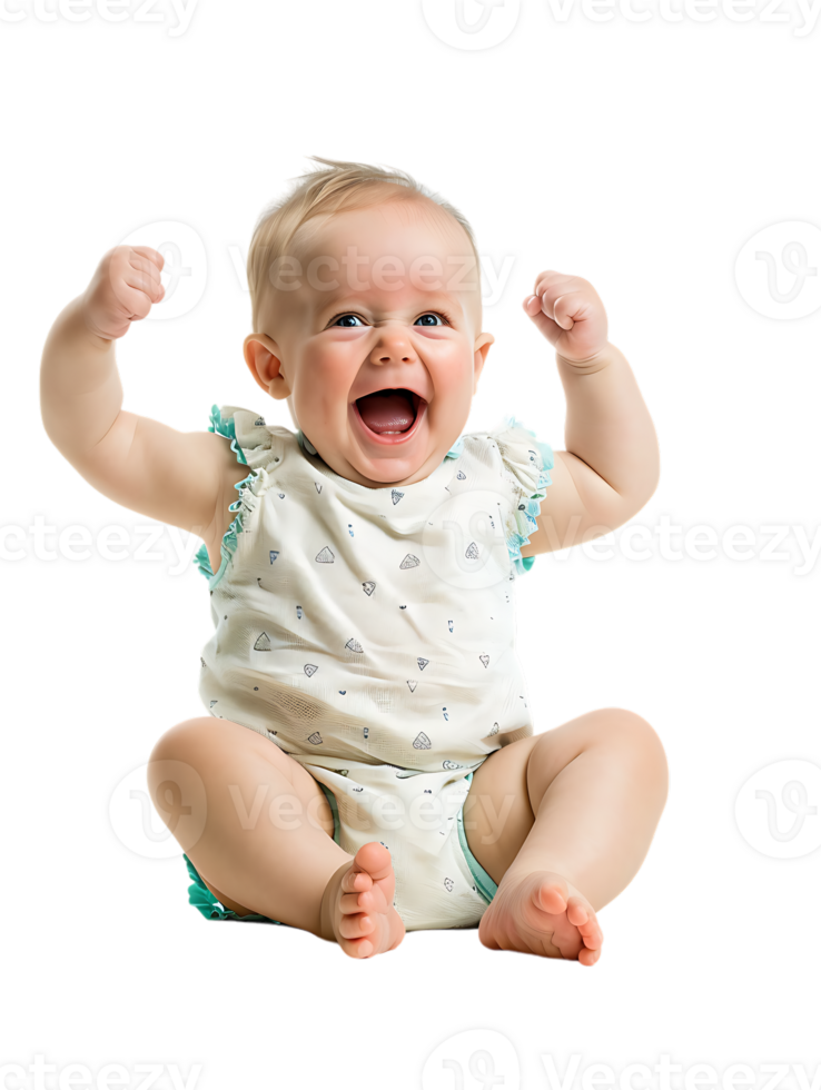 glücklich aufgeregt Baby, isoliert gegen ein transparent Hintergrund png