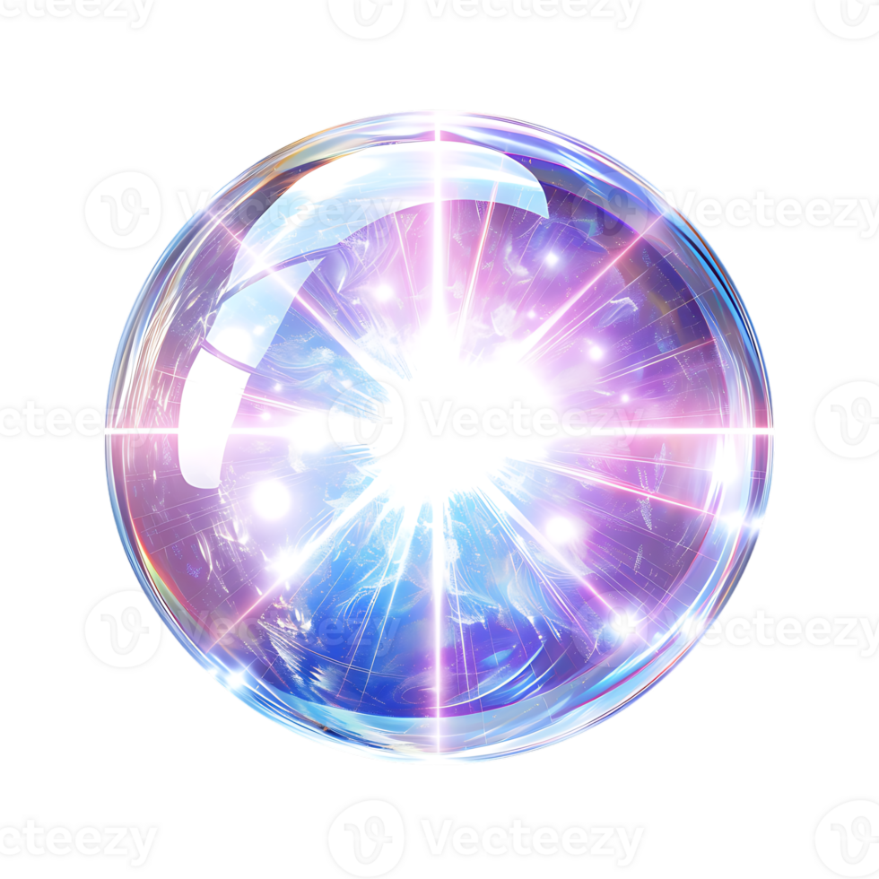 Lens flare star, isolated against a transparent background png