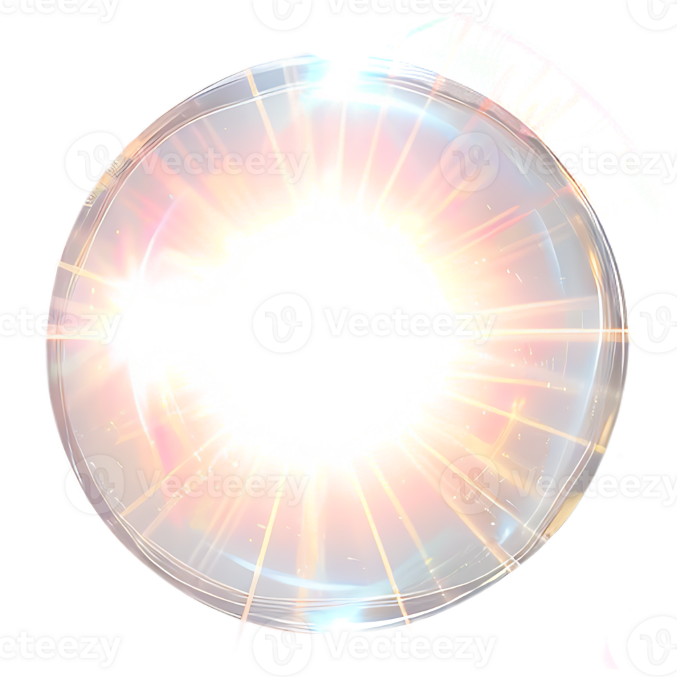 Lens flare star, isolated against a transparent background png