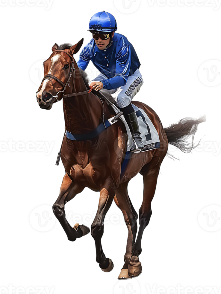 jockey with horse standing alone with a transparent background png