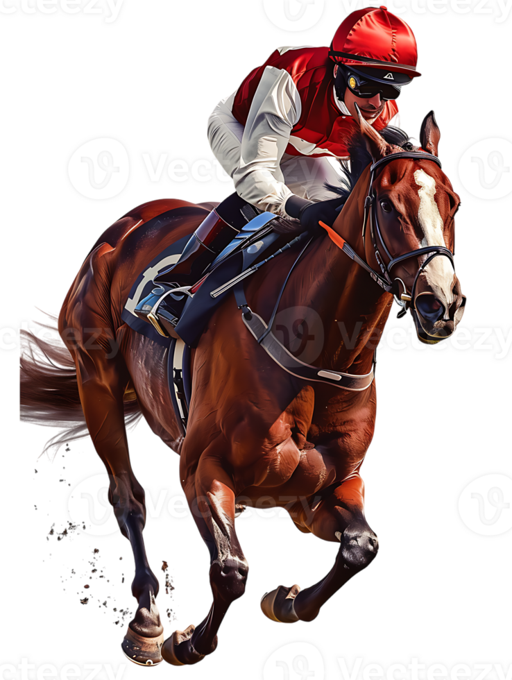 jockey with horse standing alone with a transparent background png