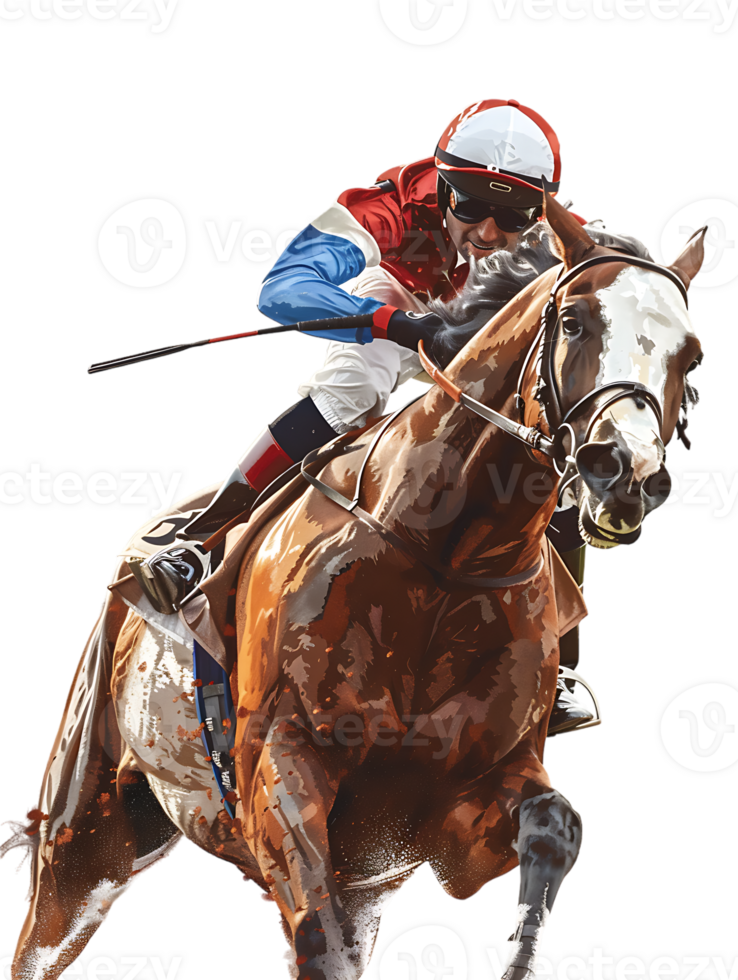 jockey with horse standing alone with a transparent background png