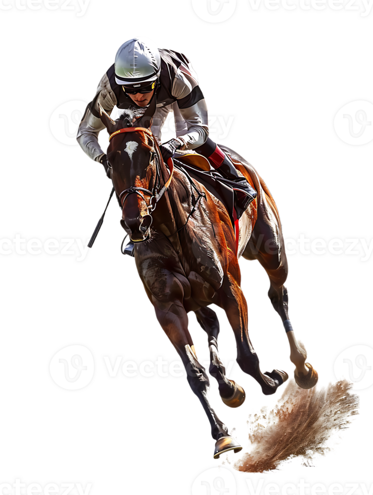 jockey with horse standing alone with a transparent background png