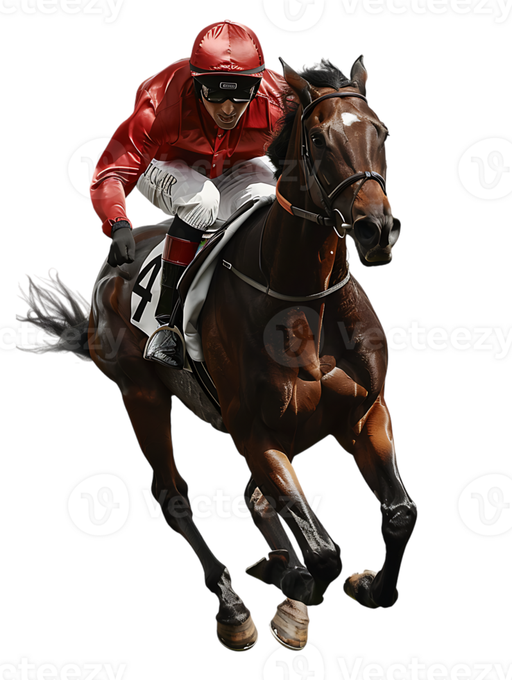 jockey with horse standing alone with a transparent background png