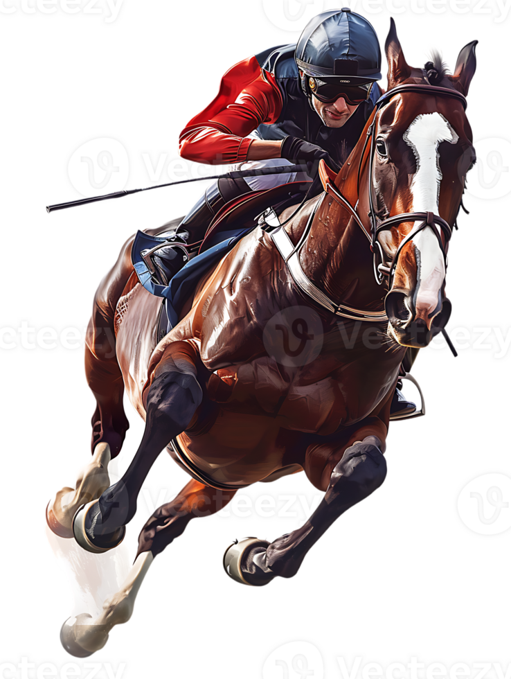 jockey with horse standing alone with a transparent background png