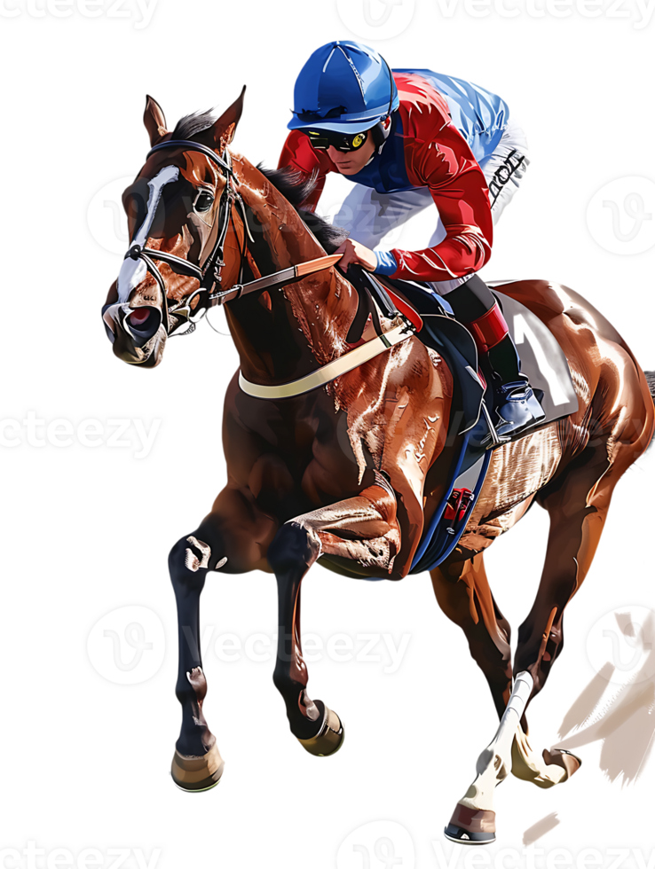 jockey with horse standing alone with a transparent background png