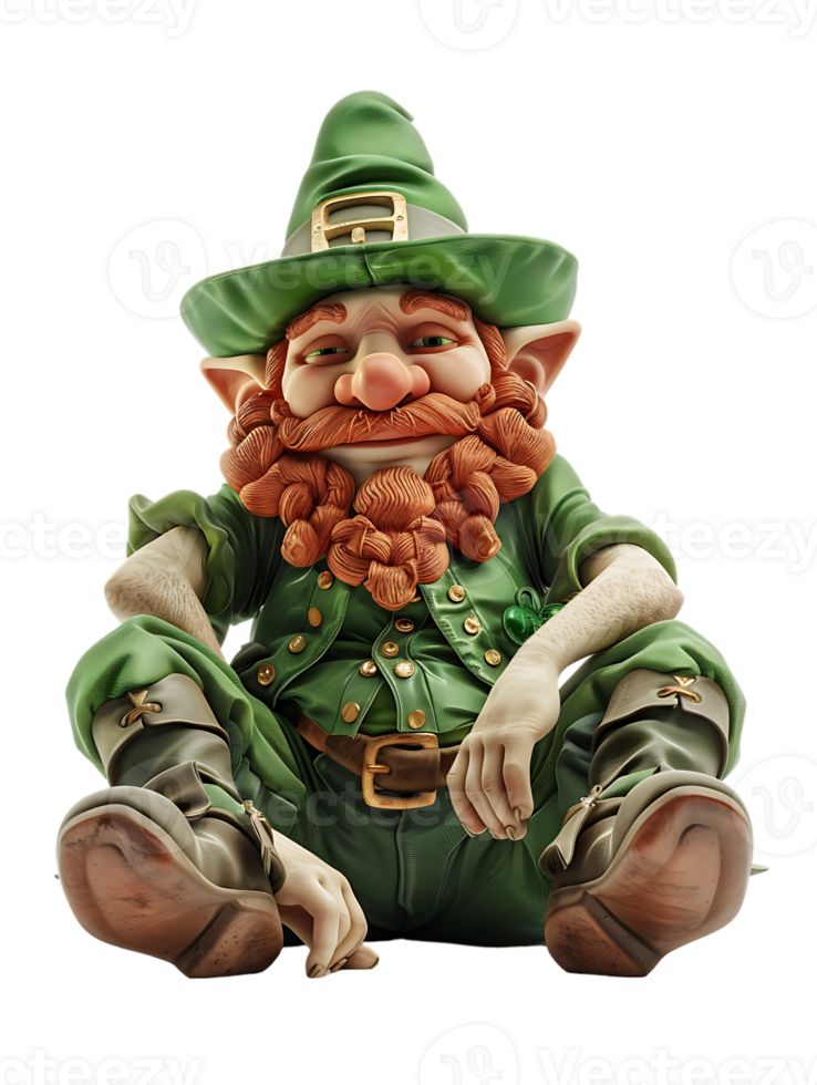 leprechaun sitting alone against a transparent background png