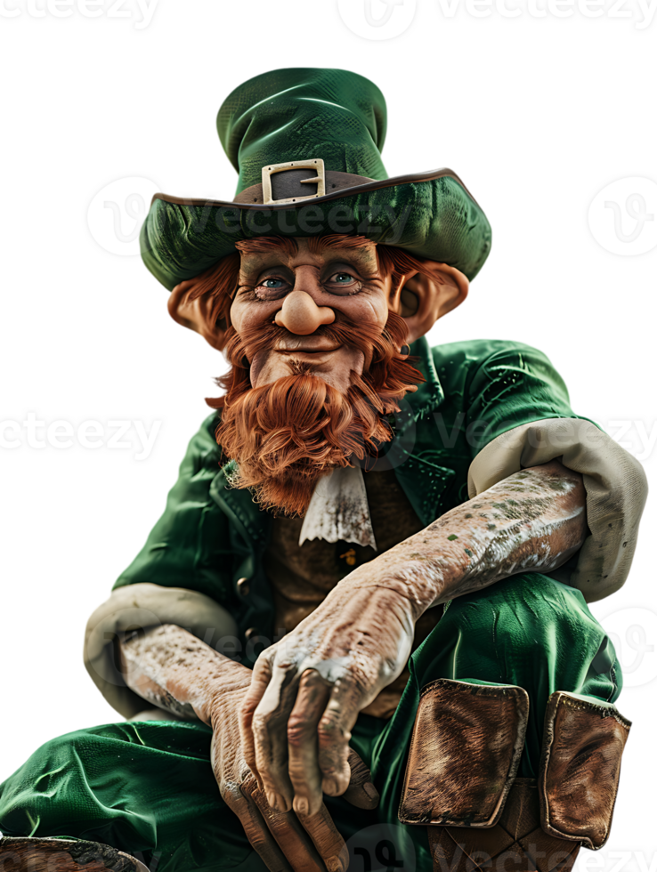 leprechaun sitting alone against a transparent background png