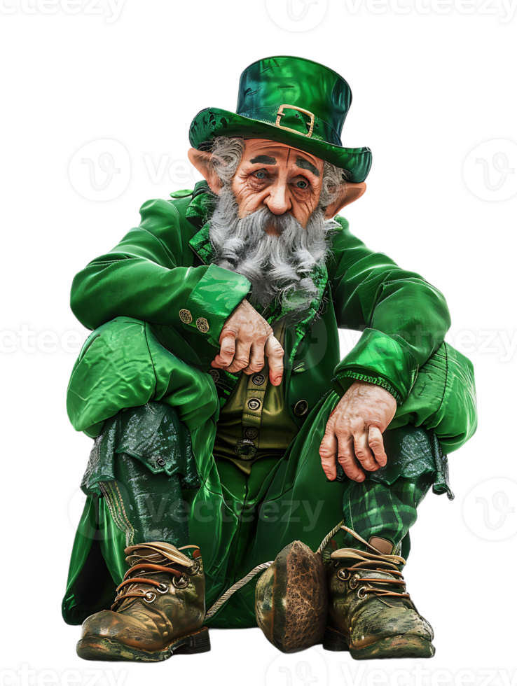 leprechaun sitting alone against a transparent background png