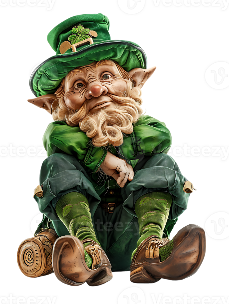 leprechaun sitting alone against a transparent background png