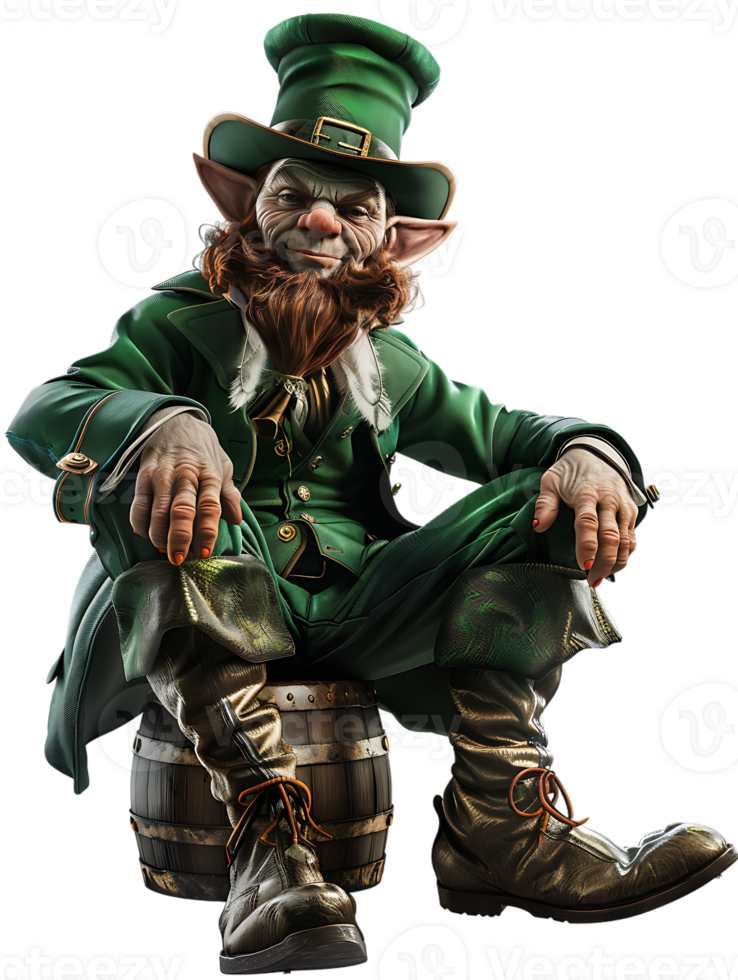 leprechaun sitting alone against a transparent background png