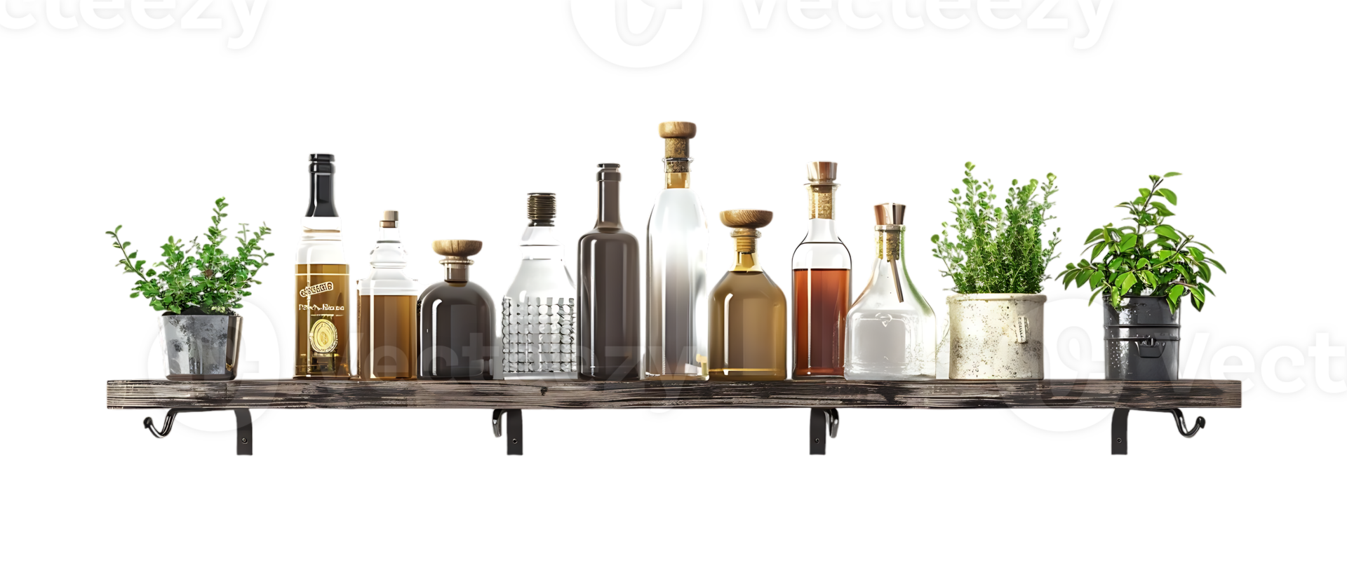 liquor shelf at the back bar, isolated against a transparent background png