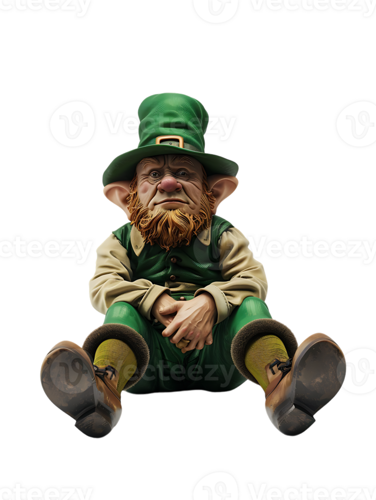 leprechaun sitting alone against a transparent background png