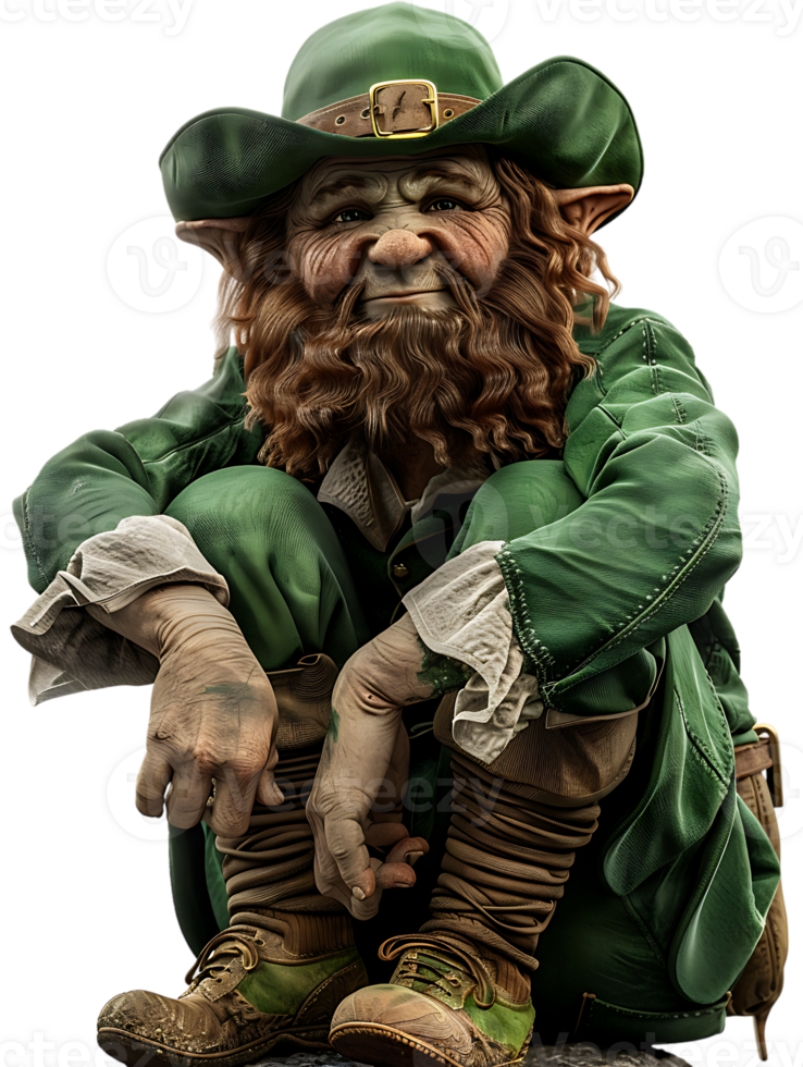 leprechaun sitting alone against a transparent background png