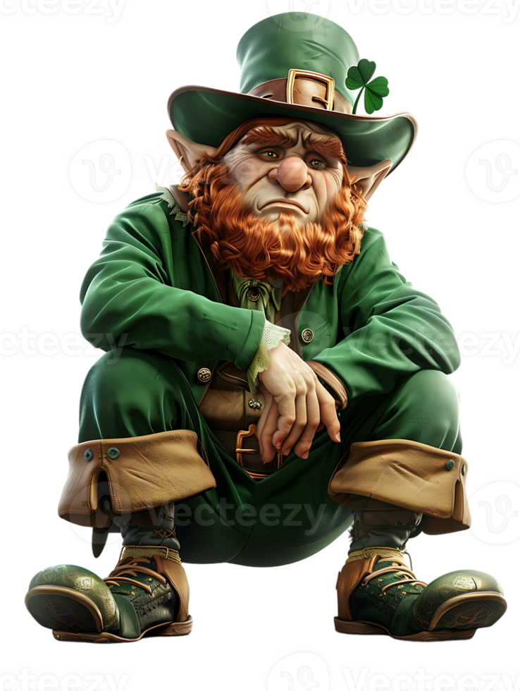 leprechaun sitting alone against a transparent background png