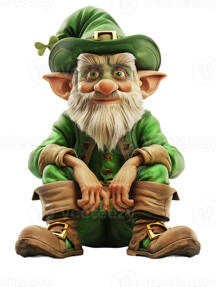 leprechaun sitting alone against a transparent background png
