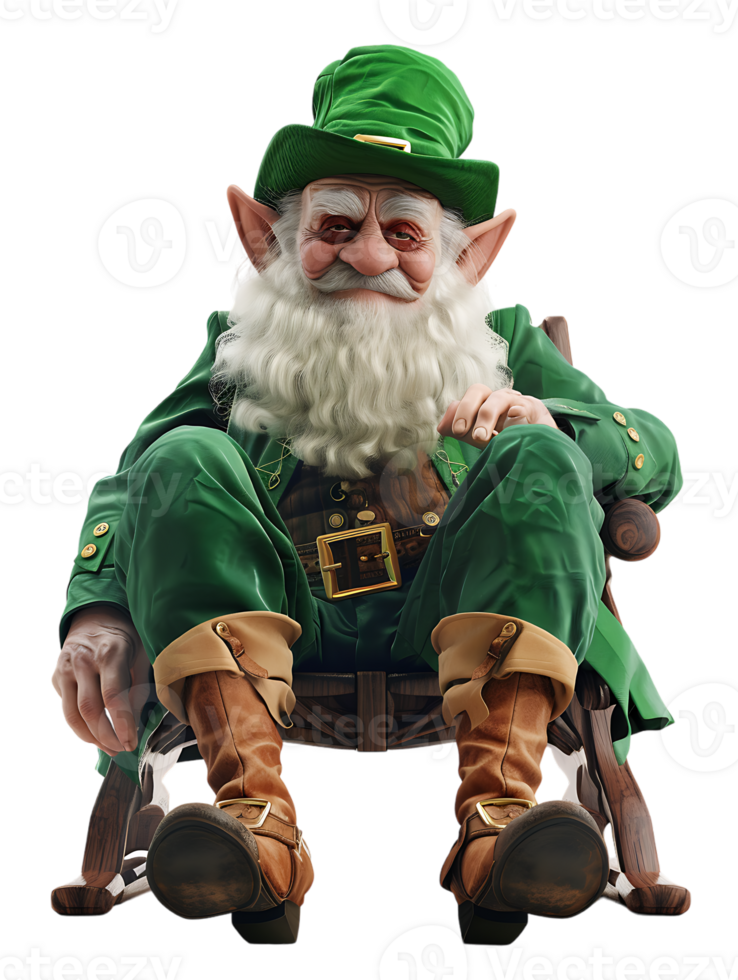 leprechaun sitting alone against a transparent background png