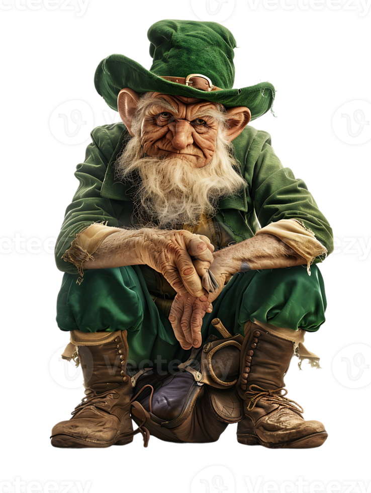 leprechaun sitting alone against a transparent background png