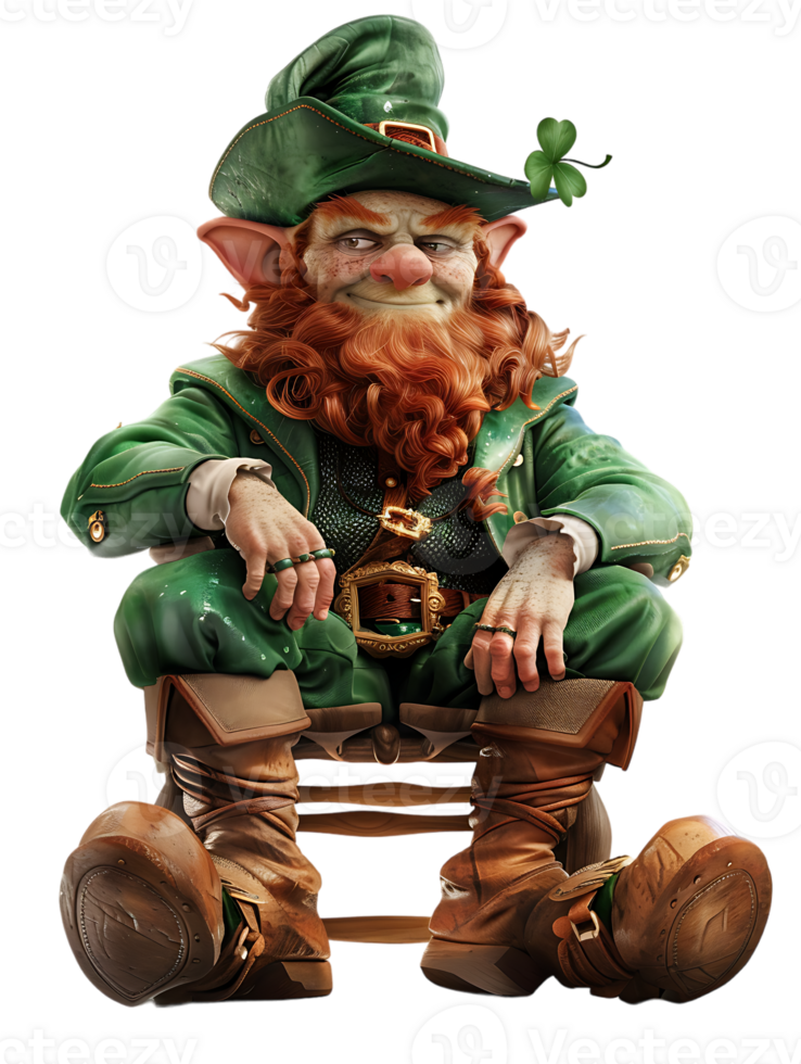 leprechaun sitting alone against a transparent background png