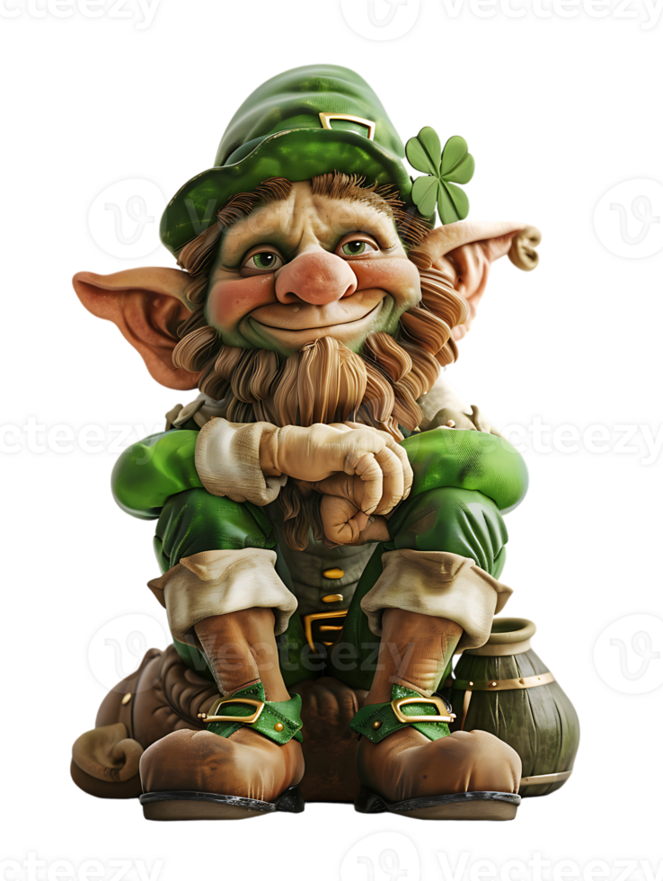 leprechaun sitting alone against a transparent background png