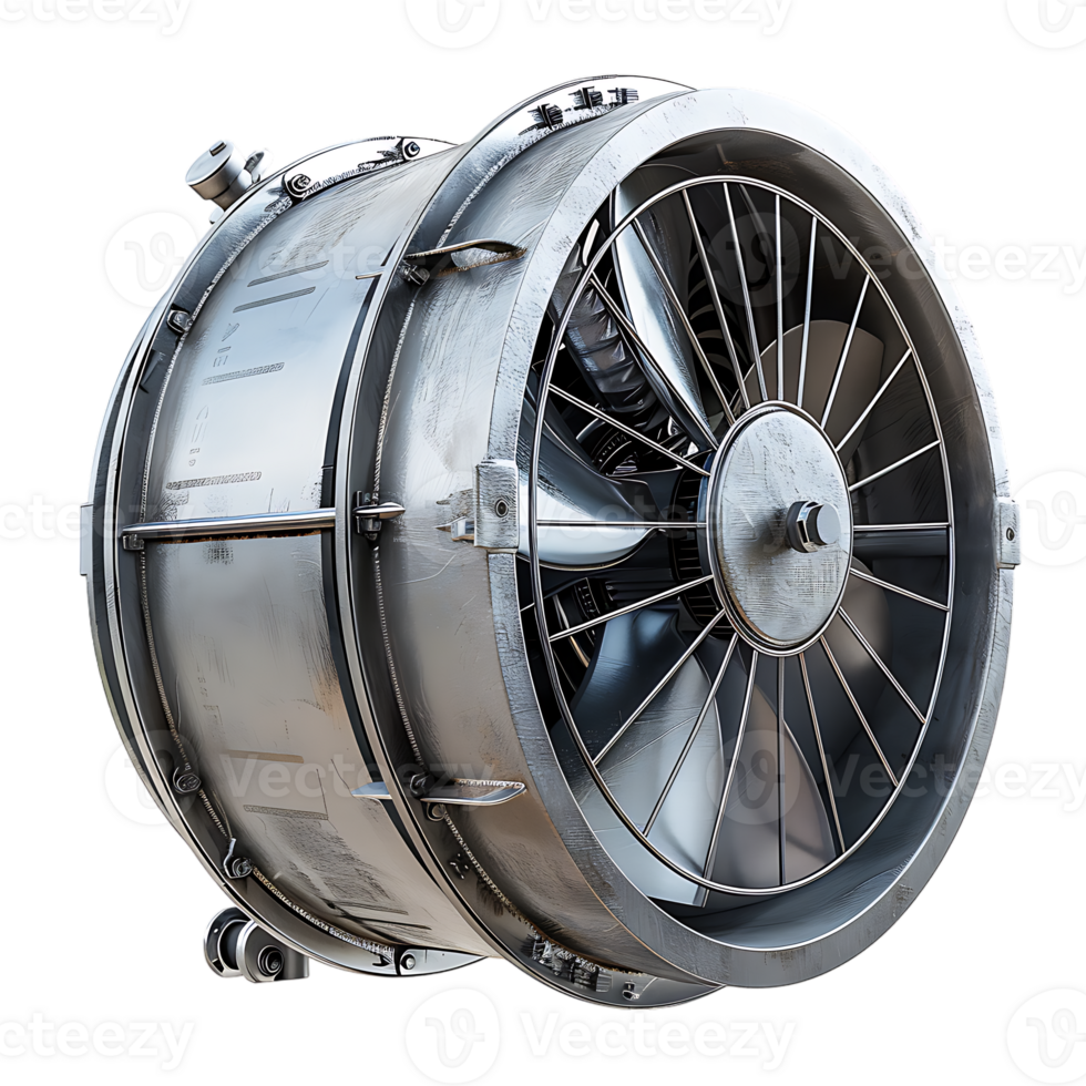 Metal exhaust fan, isolated against a transparent background png