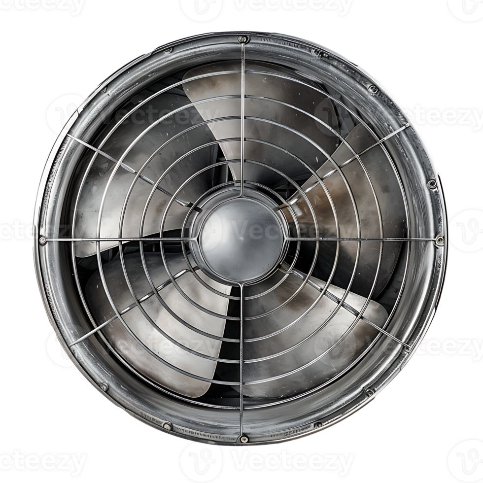 Metal exhaust fan, isolated against a transparent background png