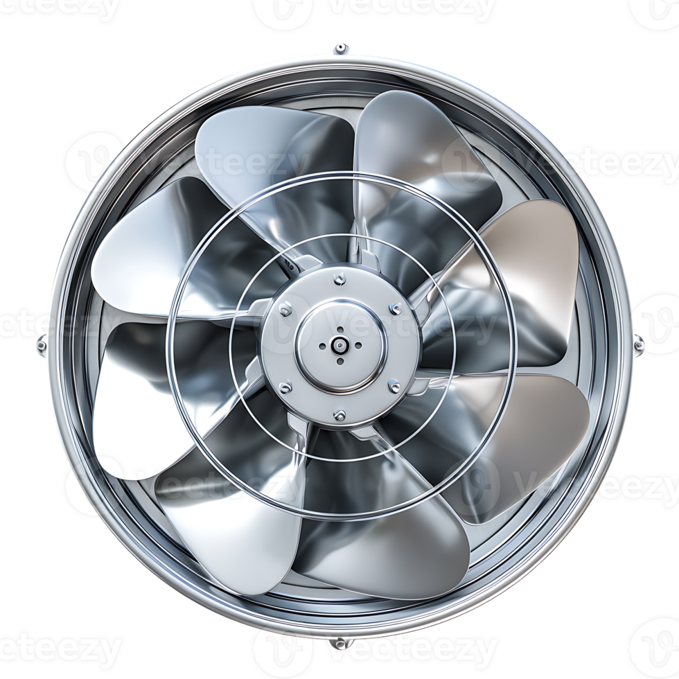 Metal exhaust fan, isolated against a transparent background png