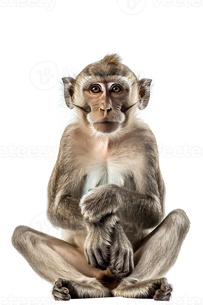 Monkey alone against transparent backdrop png