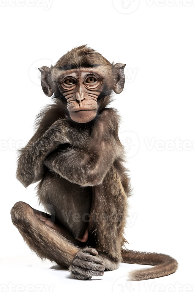 Monkey alone against transparent backdrop png