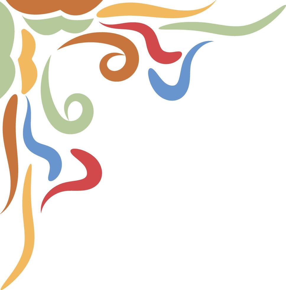 Vintage Groovy Corner Frame on White Background. vector