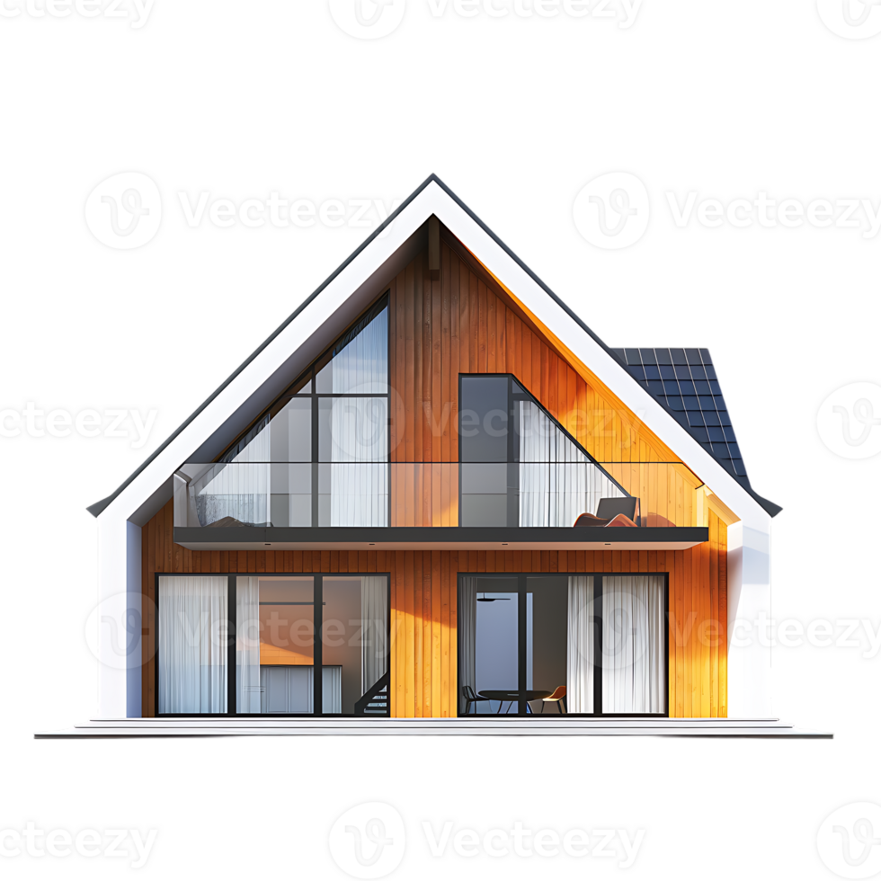 Modern house, isolated against a transparent background png