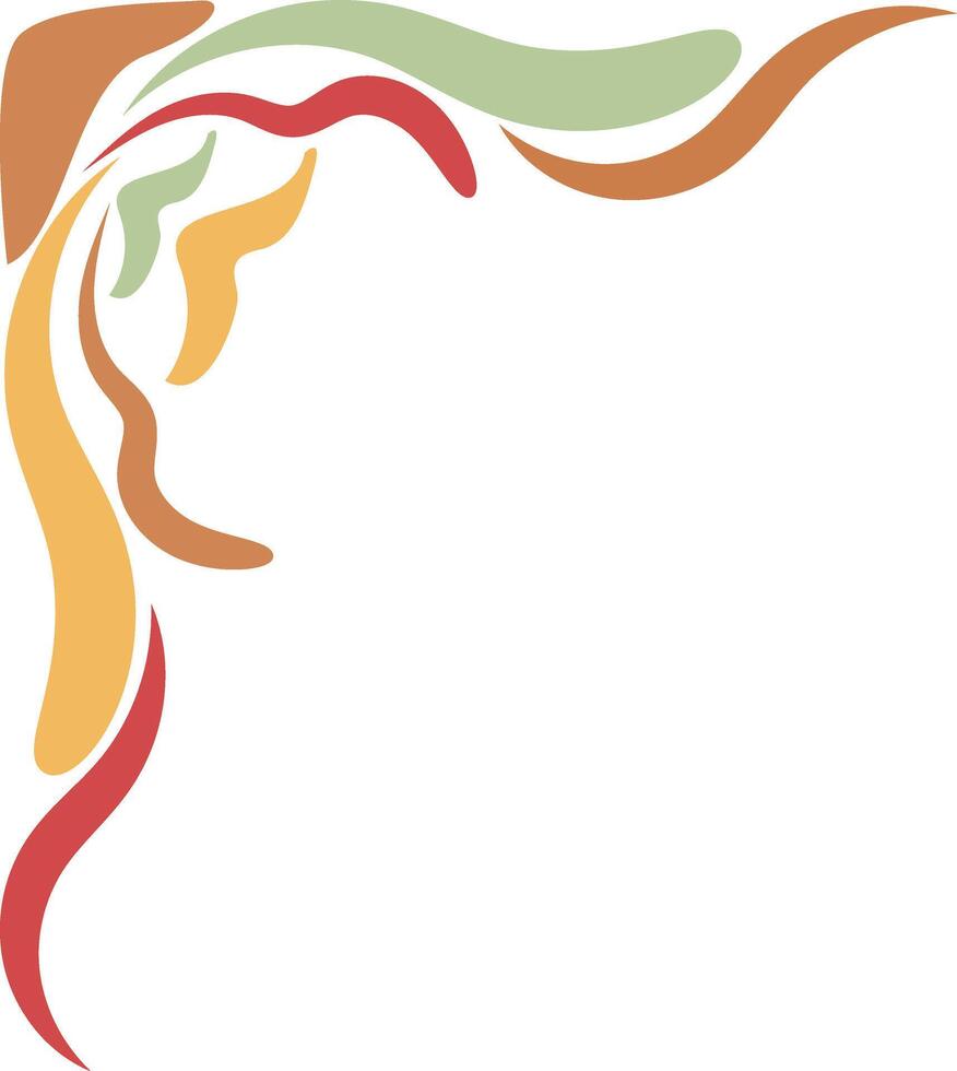 Vintage Groovy Corner Frame on White Background. vector