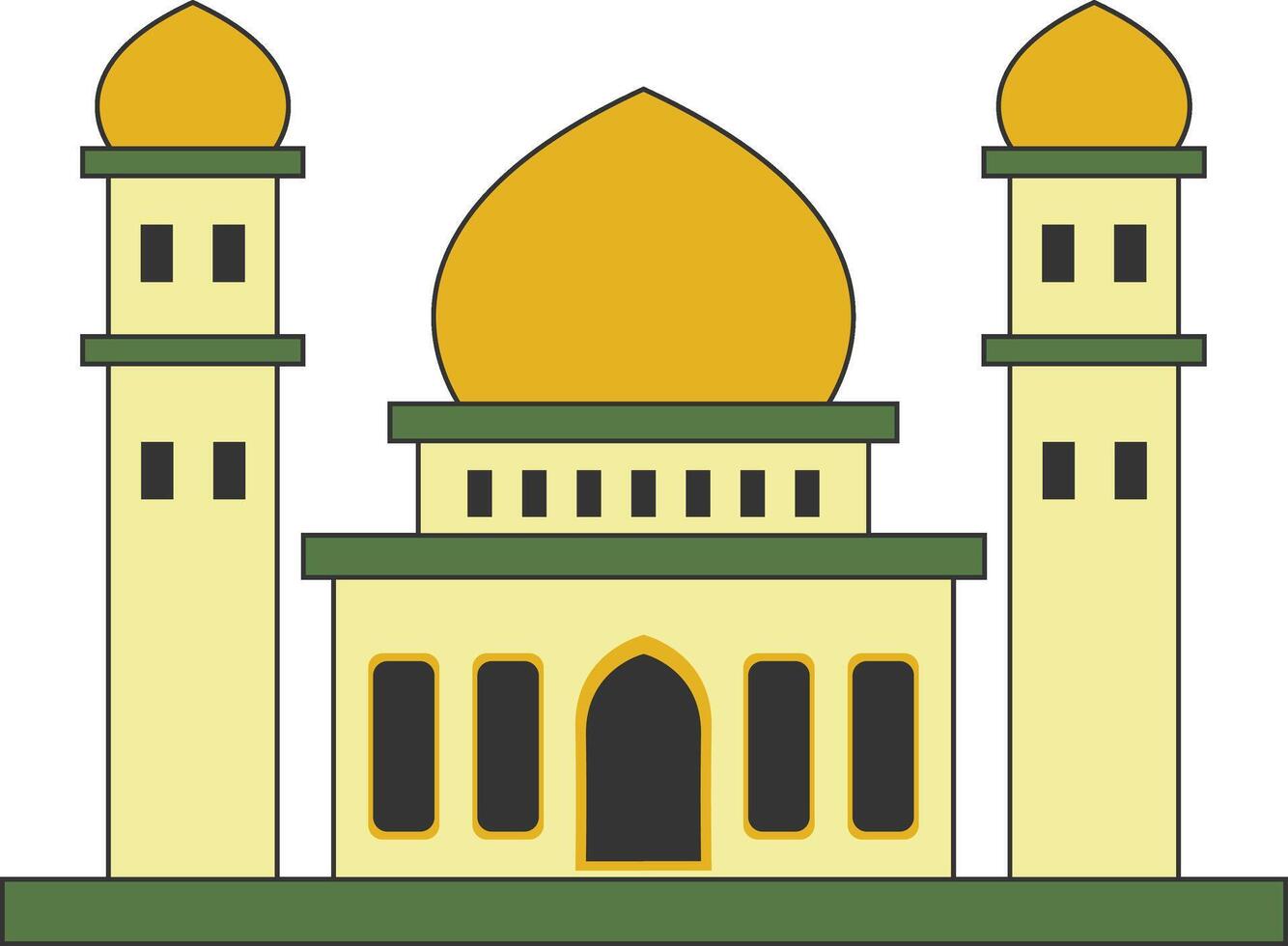 Ramadan Kareem Doodle Clipart. with Flat Design Style. Isolated on White Background. vector