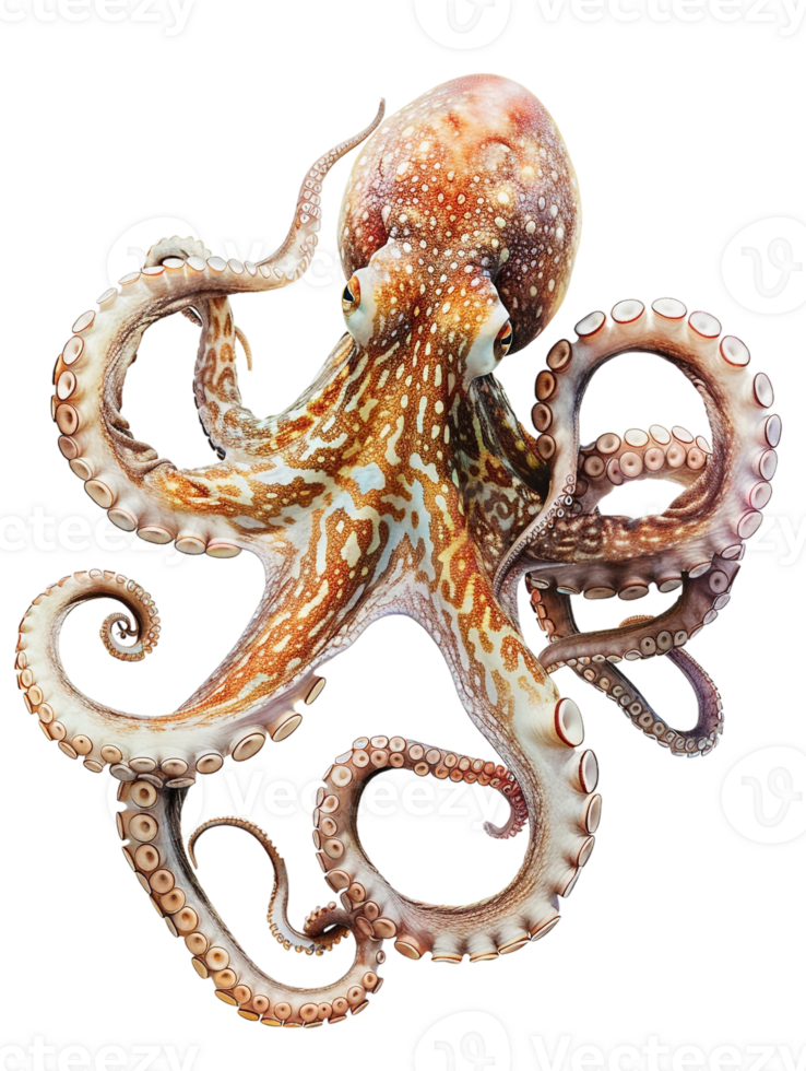 Octopus, isolated against a transparent background png