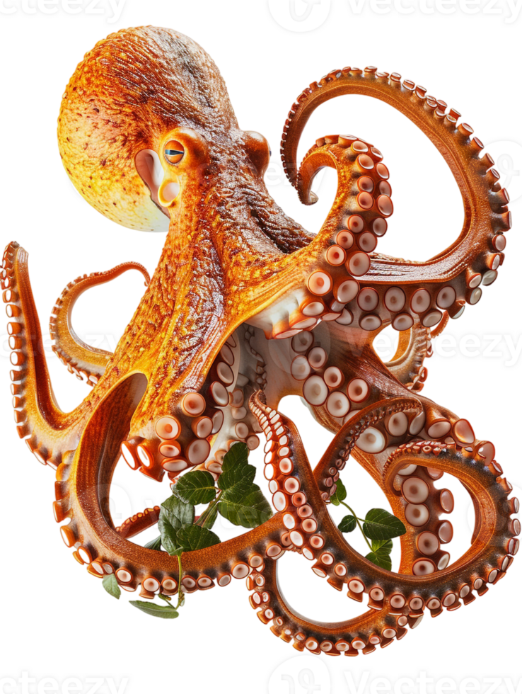 Octopus, isolated against a transparent background png