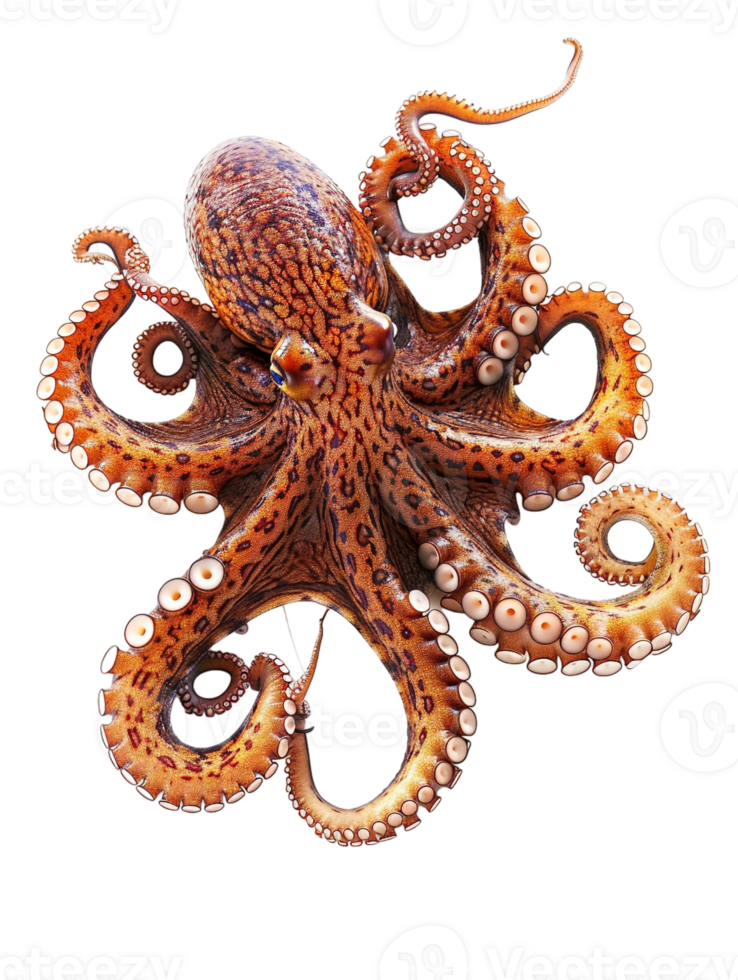 Octopus, isolated against a transparent background png