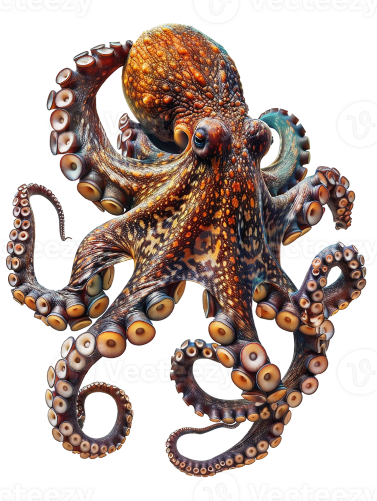 Octopus, isolated against a transparent background png