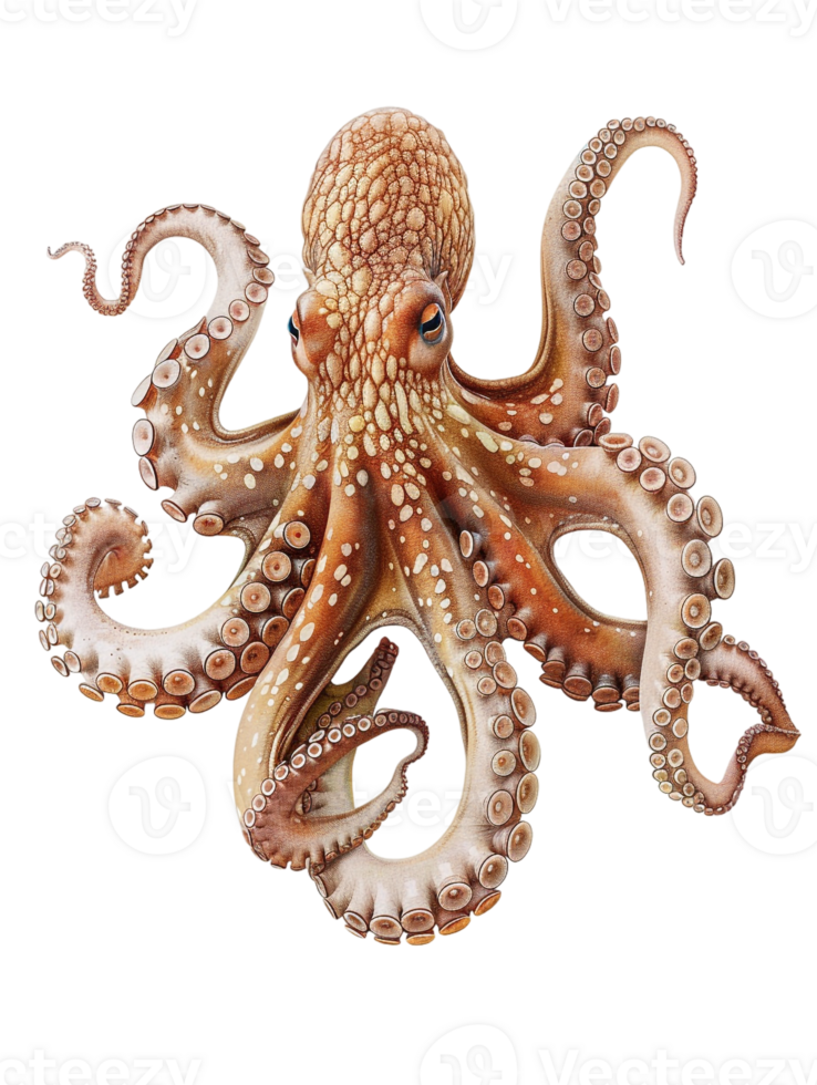 Octopus, isolated against a transparent background png