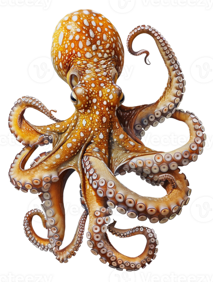 Octopus, isolated against a transparent background png