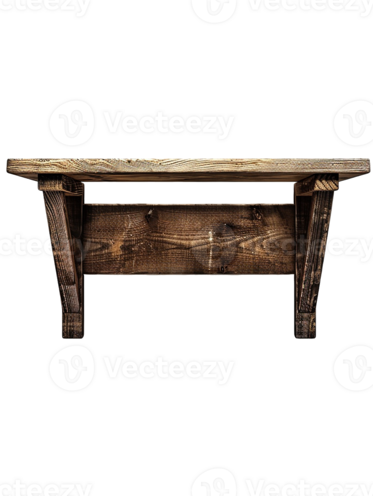 old-fashioned wooden shelf, set against a plain transparent background png