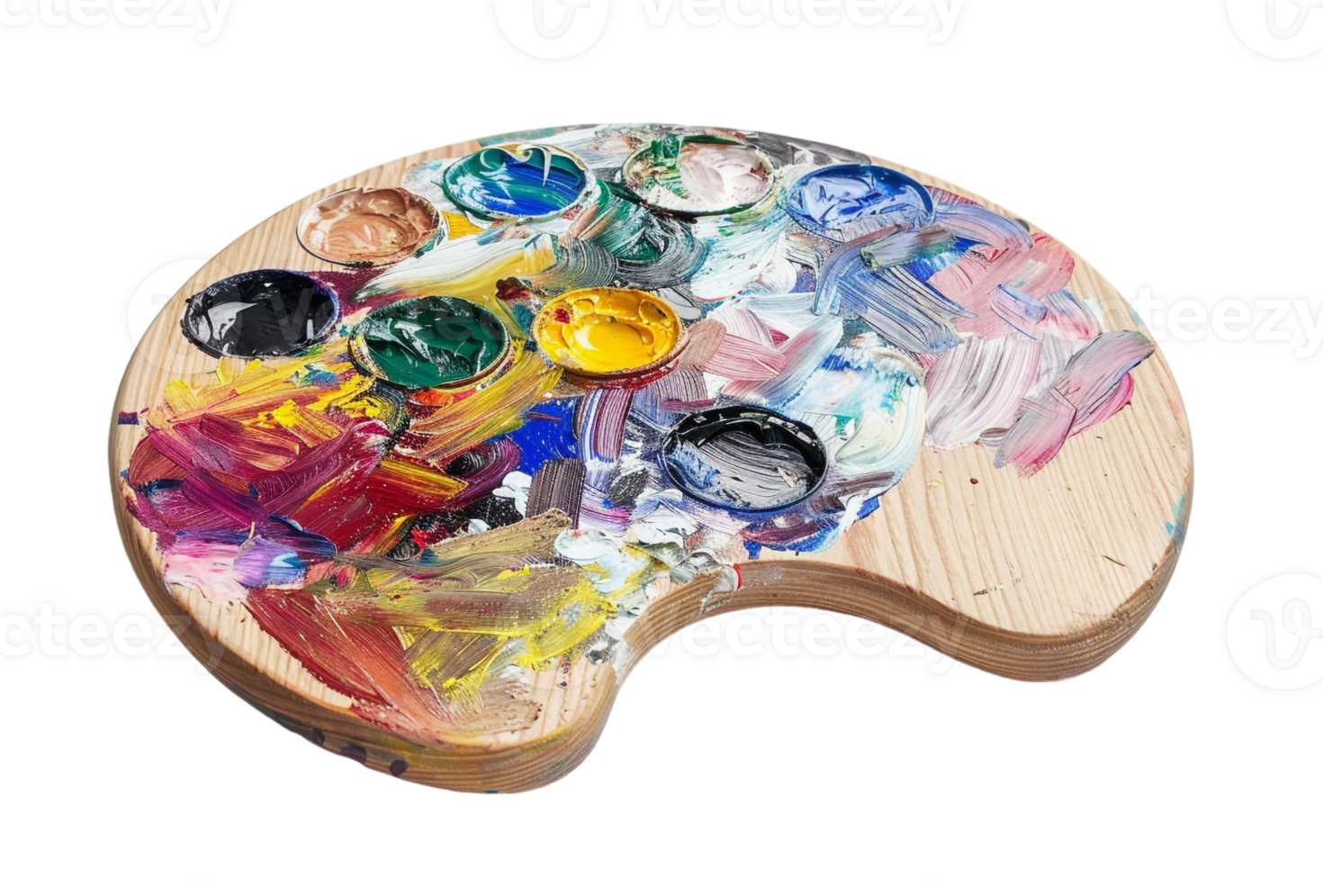 Painting palette isolated against a transparent background png
