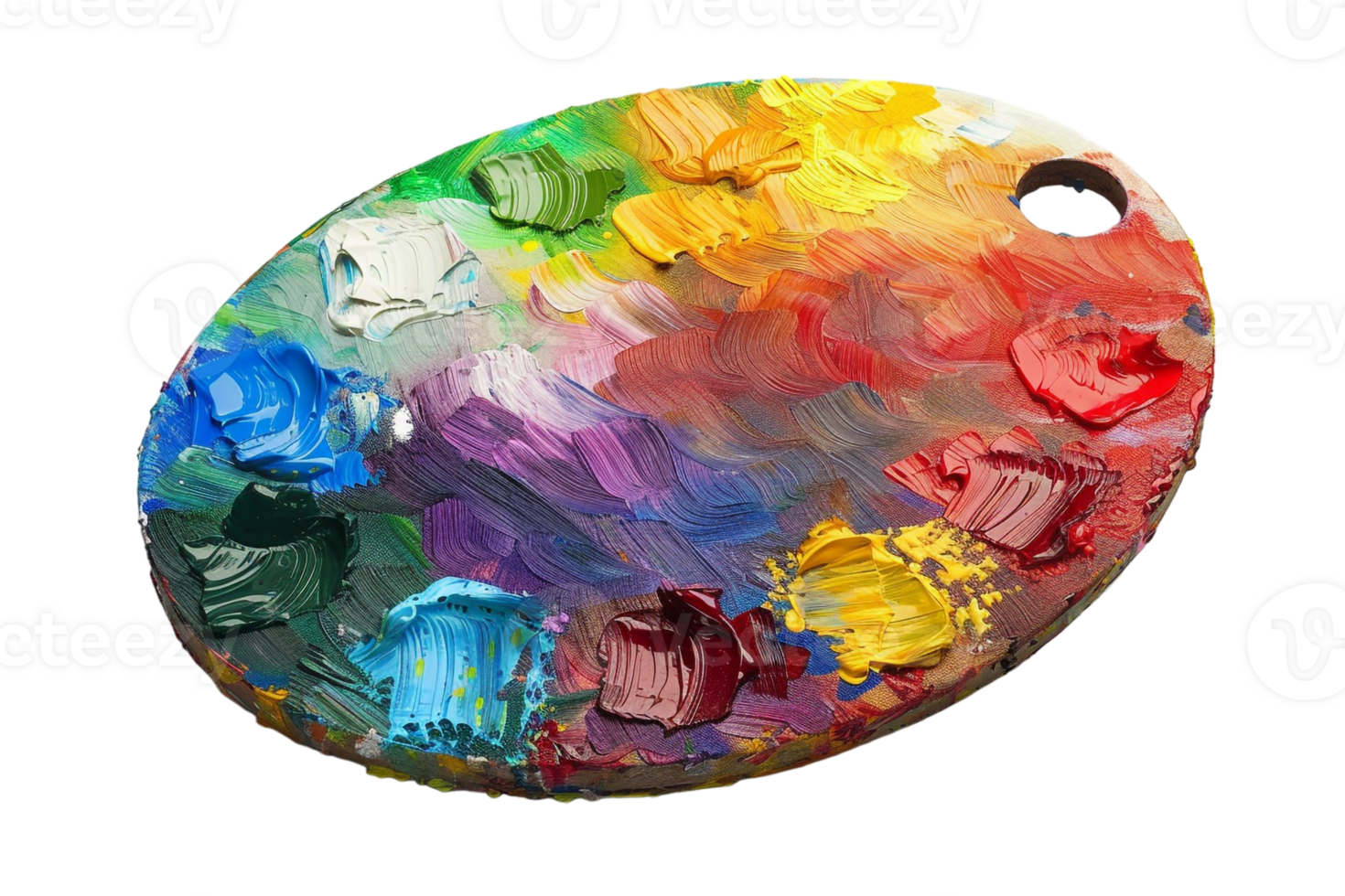 Painting palette isolated against a transparent background png