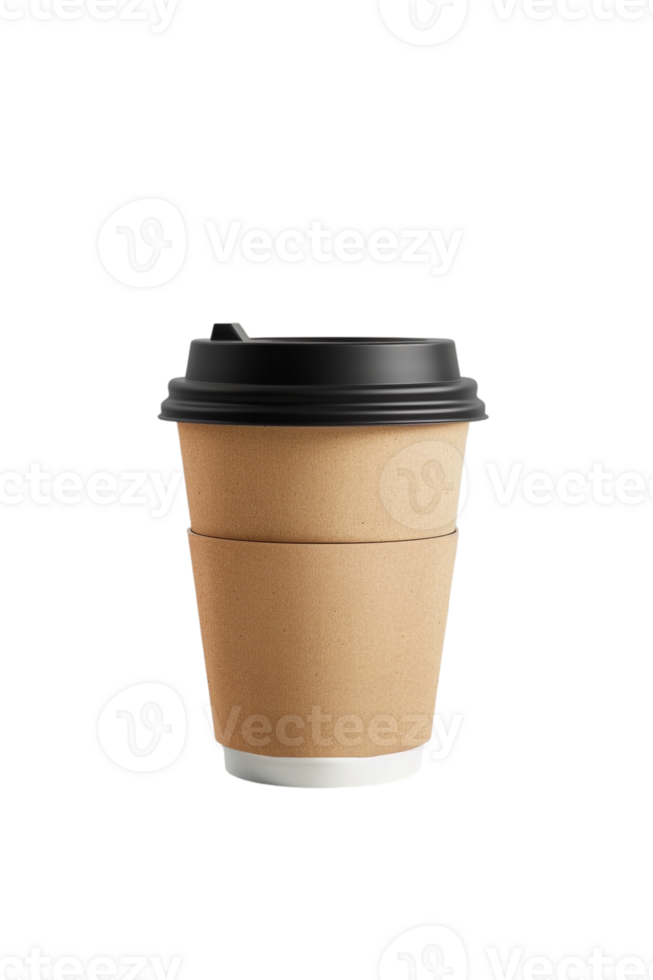 paper coffee cup intended for mockup purposes, isolated against a transparent background png