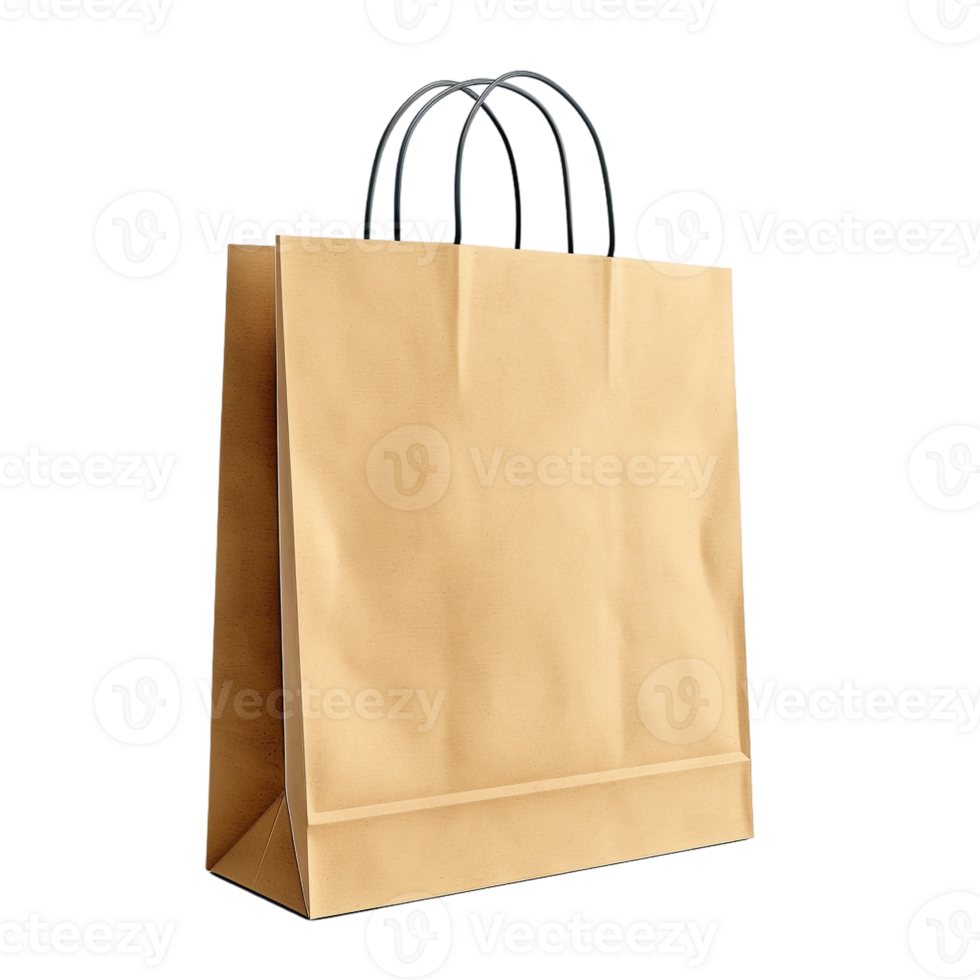 Paper bag for mockup, isolated against transparent background png