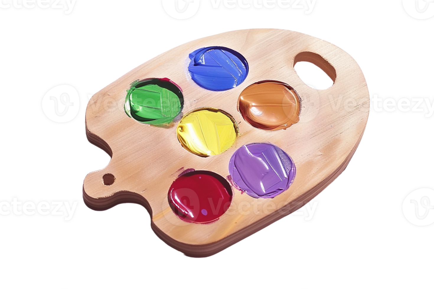 Painting palette isolated against a transparent background png