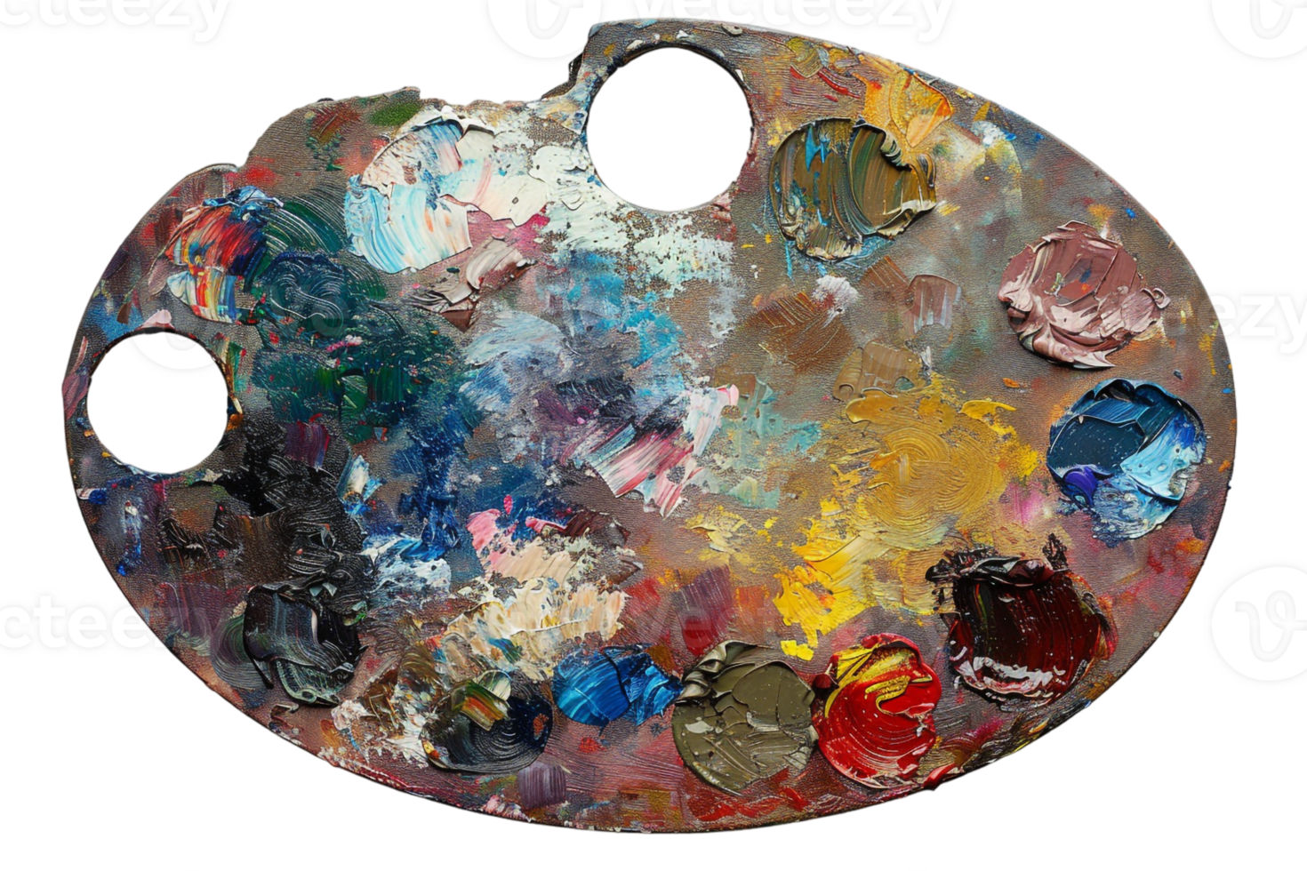 Painting palette isolated against a transparent background png